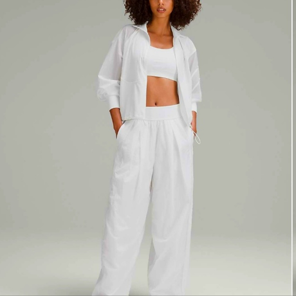 New Lululemon Lightweight Tennis Midrise Track Wide Leg Pant White Size XL